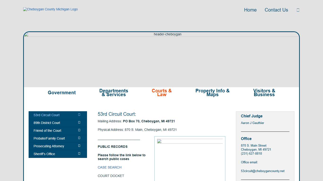 53rd Circuit Court Cheboygan County Michigan
